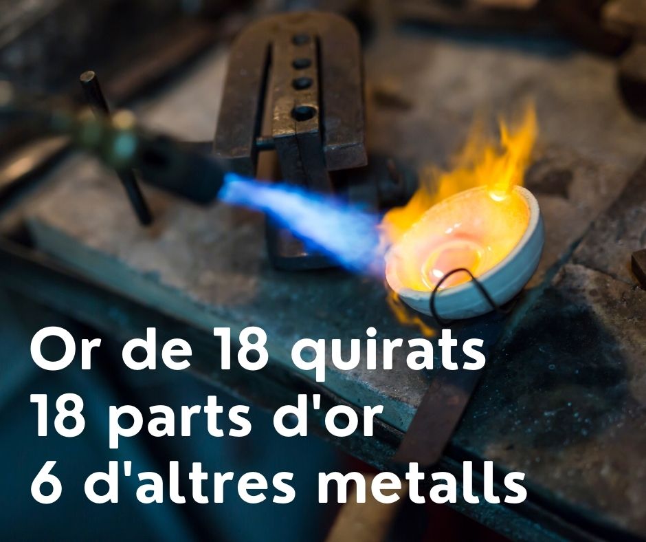 Or de 18 quirats 18 parts d'or 6 d'altres metalls